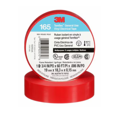 Cinta 3M Temflex 165 20M Roja