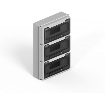 Caja Ip65 P/36P Din Gris