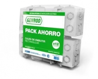 Pack X12U Cajas Embutir Rect