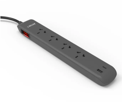 Prol Bin 4T+2Usb A+C 1,5M Gris