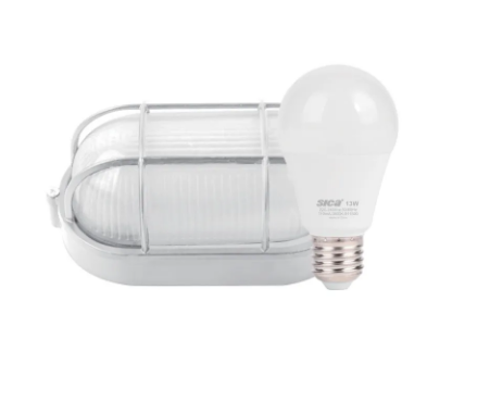 Tortuga Oval Bca C/Lamp 13W Ld