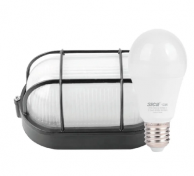 Tortuga Oval Ngr C/Lamp 13W Lc