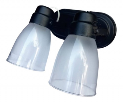 Cabezal 2 Luces Pvc Negro