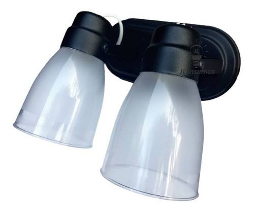 Cabezal 2 Luces Pvc Negro