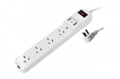 Prolongador 4 Tomas 2 Usb