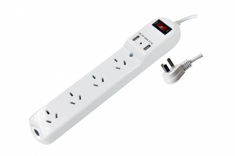 Prolongador 4 Tomas 2 Usb