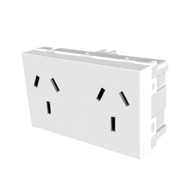 Toma Doble Bin S/Bastidor Bco