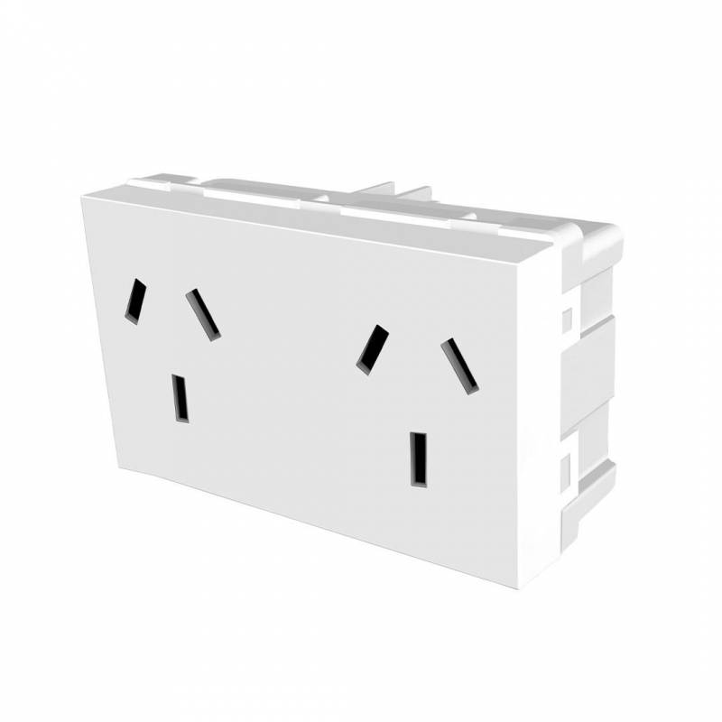 Toma Doble Bin S/Bastidor Bco