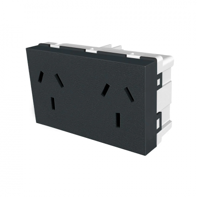 Toma Doble S/Bast Bin Negro