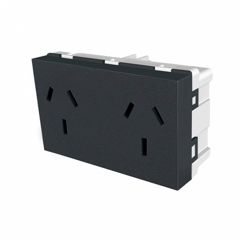 Toma Doble S/Bastidor Negro