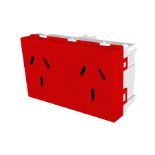 Toma Doble S/Bastidor Rojo