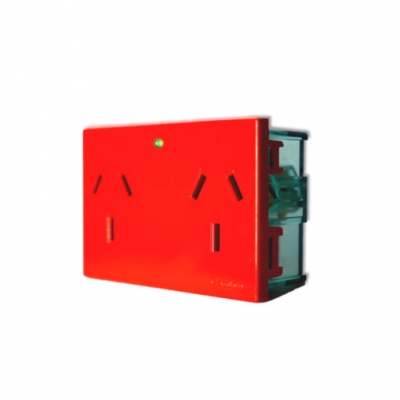 Mod Toma Doble C/Neon Rojo